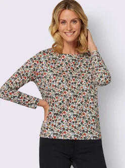 T-shirts à manches longues en coton motifs mille fleurs