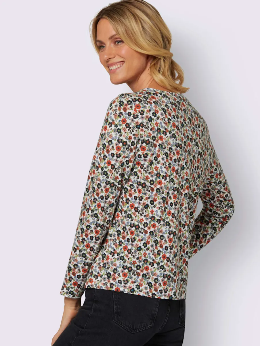 T-shirts à manches longues en coton motifs mille fleurs