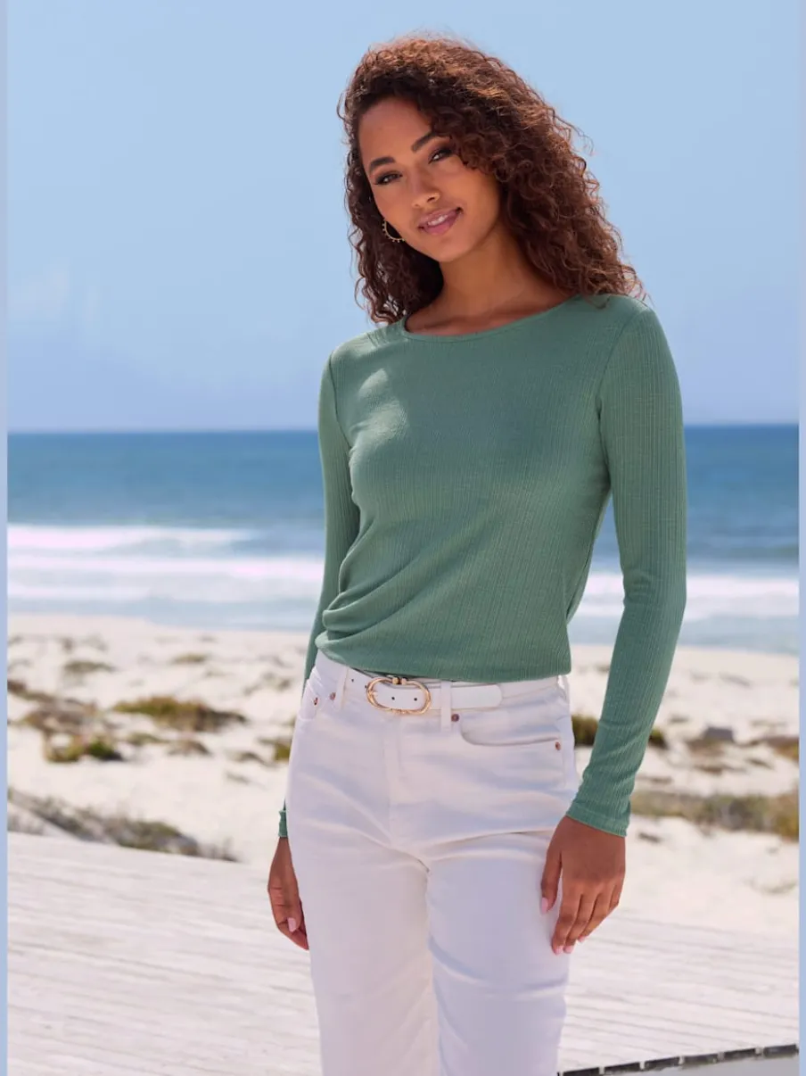 T-shirts à manches longues en viscose et polyester recyclé