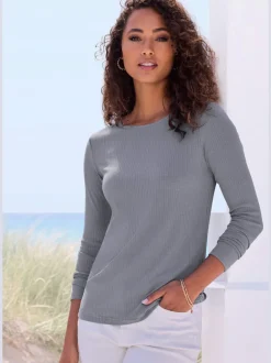 T-shirts à manches longues en viscose et polyester recyclé