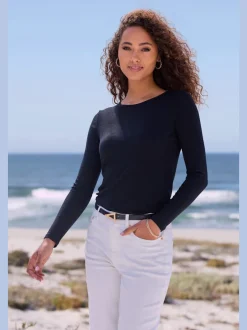 T-shirts à manches longues en viscose et polyester recyclé