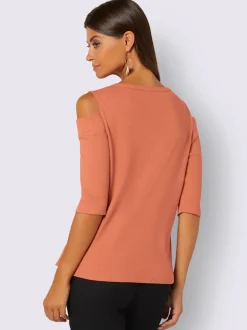 T-shirts à manches mi-longues avec découpes tendance aux épaules