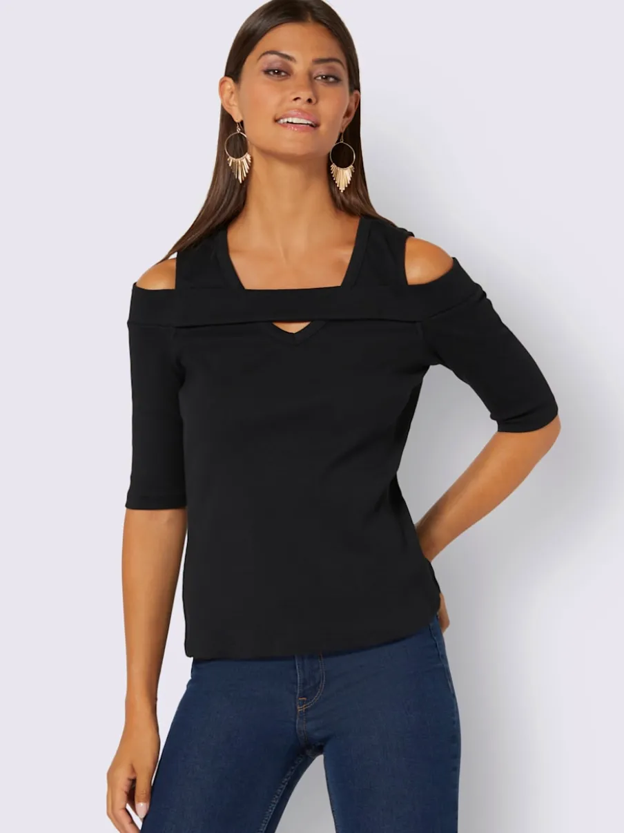 T-shirts à manches mi-longues avec découpes tendance aux épaules