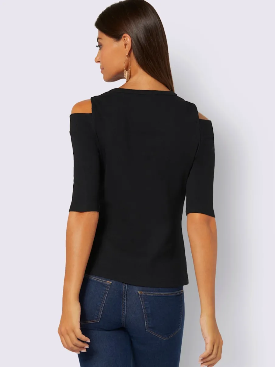 T-shirts à manches mi-longues avec découpes tendance aux épaules