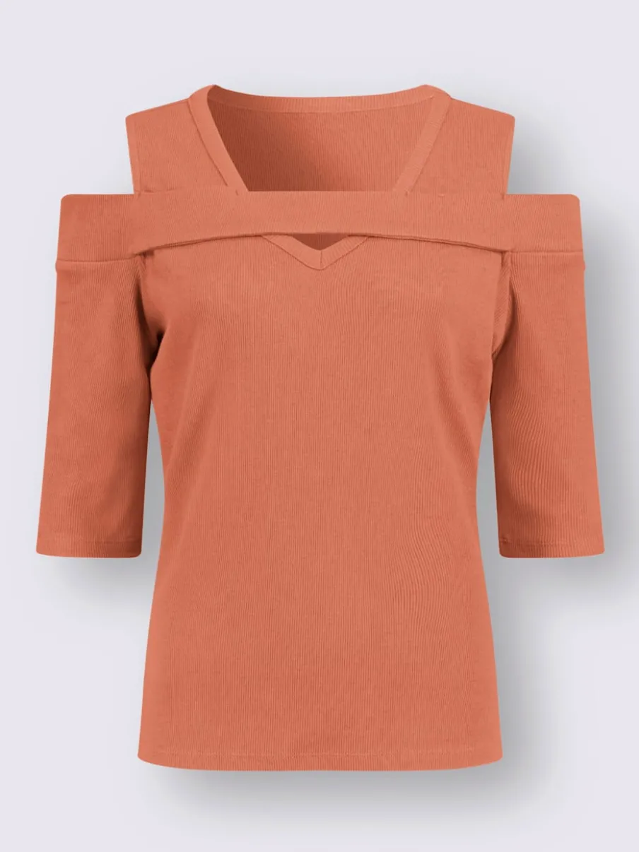 T-shirts à manches mi-longues avec découpes tendance aux épaules
