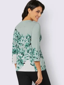 T-shirts à manches 3/4 ornés de motifs floraux brillants