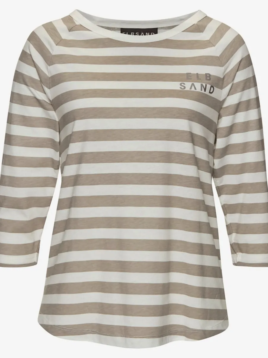T-shirts à manches 3/4 rayés avec logo imprimé