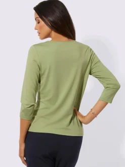 T-shirts à manches trois quarts avec broderie florale élégante