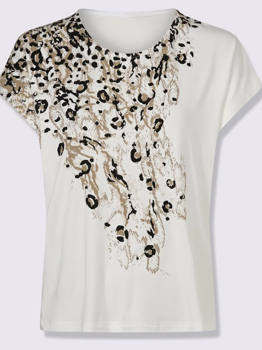 T-shirts à motif léopard avec petites pierres fantaisie