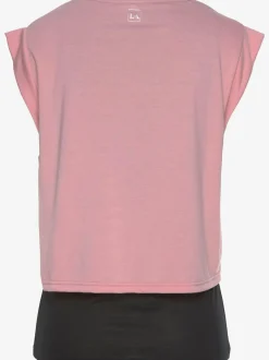 T-shirt sport avec débardeur intégré manches courtes ample