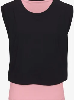 T-shirt sport avec débardeur intégré manches courtes ample