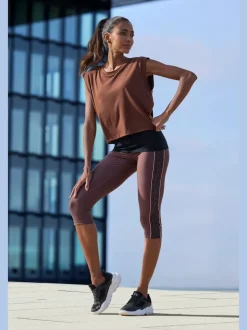 T-shirt sport avec débardeur intégré manches courtes ample