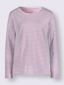 T-shirts rayés doux en jersey avec col rond