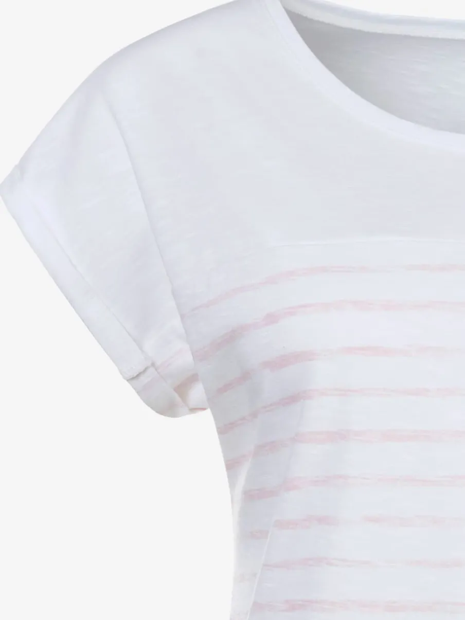 T-shirts rayés à ourlet droit en coton structuré
