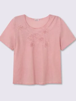 T-shirt superbe broderie florale