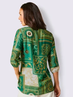 Tunique ample à volants en viscose et soie originale