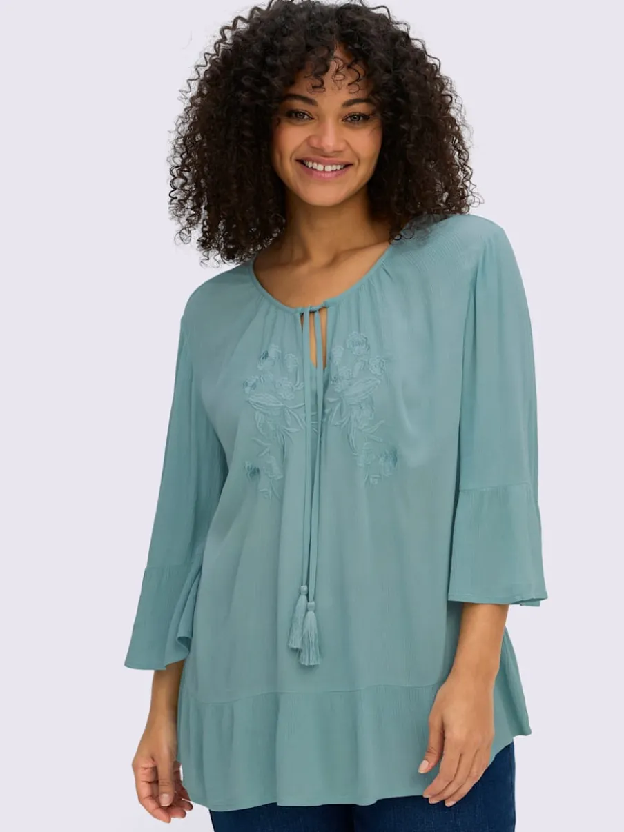 Tunique broderie ton sur ton