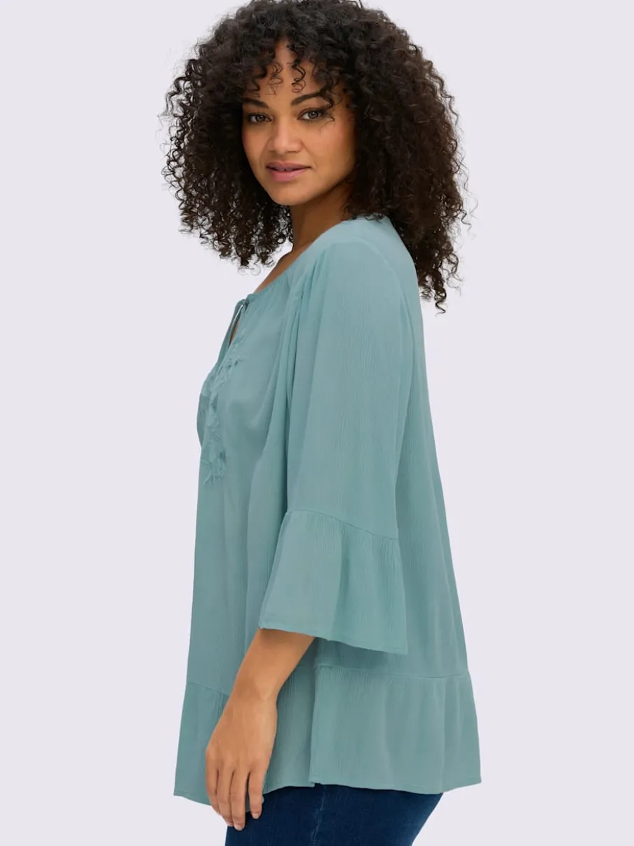 Tunique broderie ton sur ton