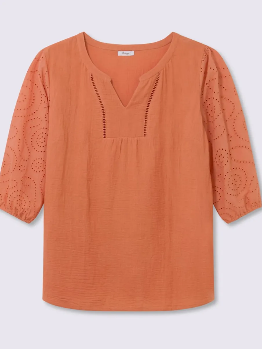 Tunique broderie ton sur ton