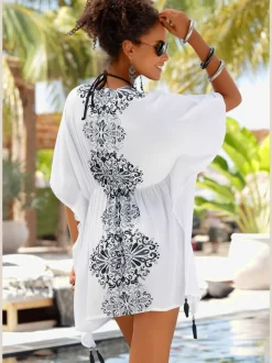 Tunique encolure en V dégageant avec imprimé floral et manches amples