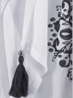 Tunique encolure en V dégageant avec imprimé floral et manches amples