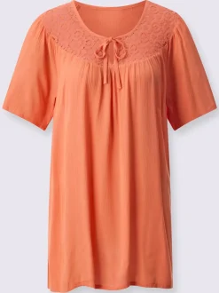 Tunique fluide avec encolure ronde et manches raglan