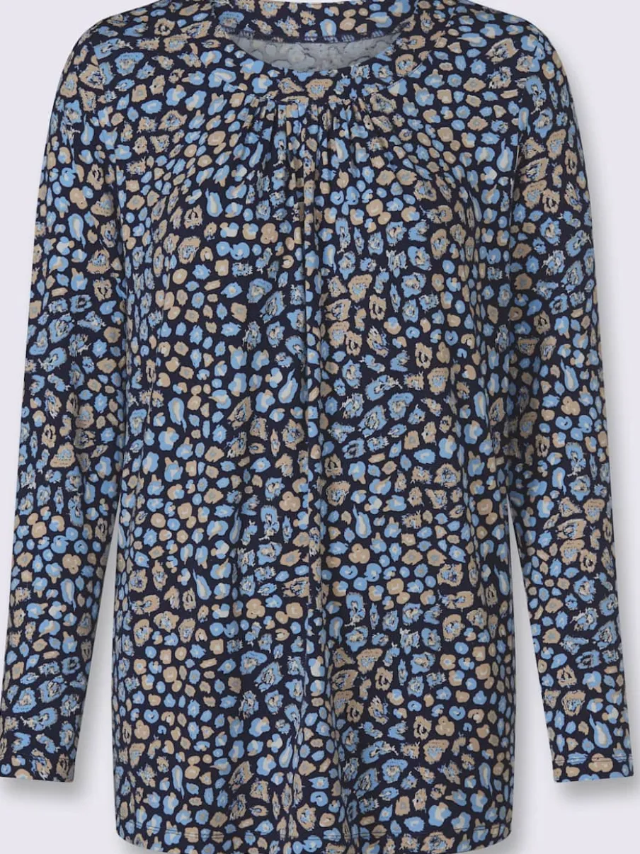 Tunique fluide à pois en viscose ECOVERO avec manches longues