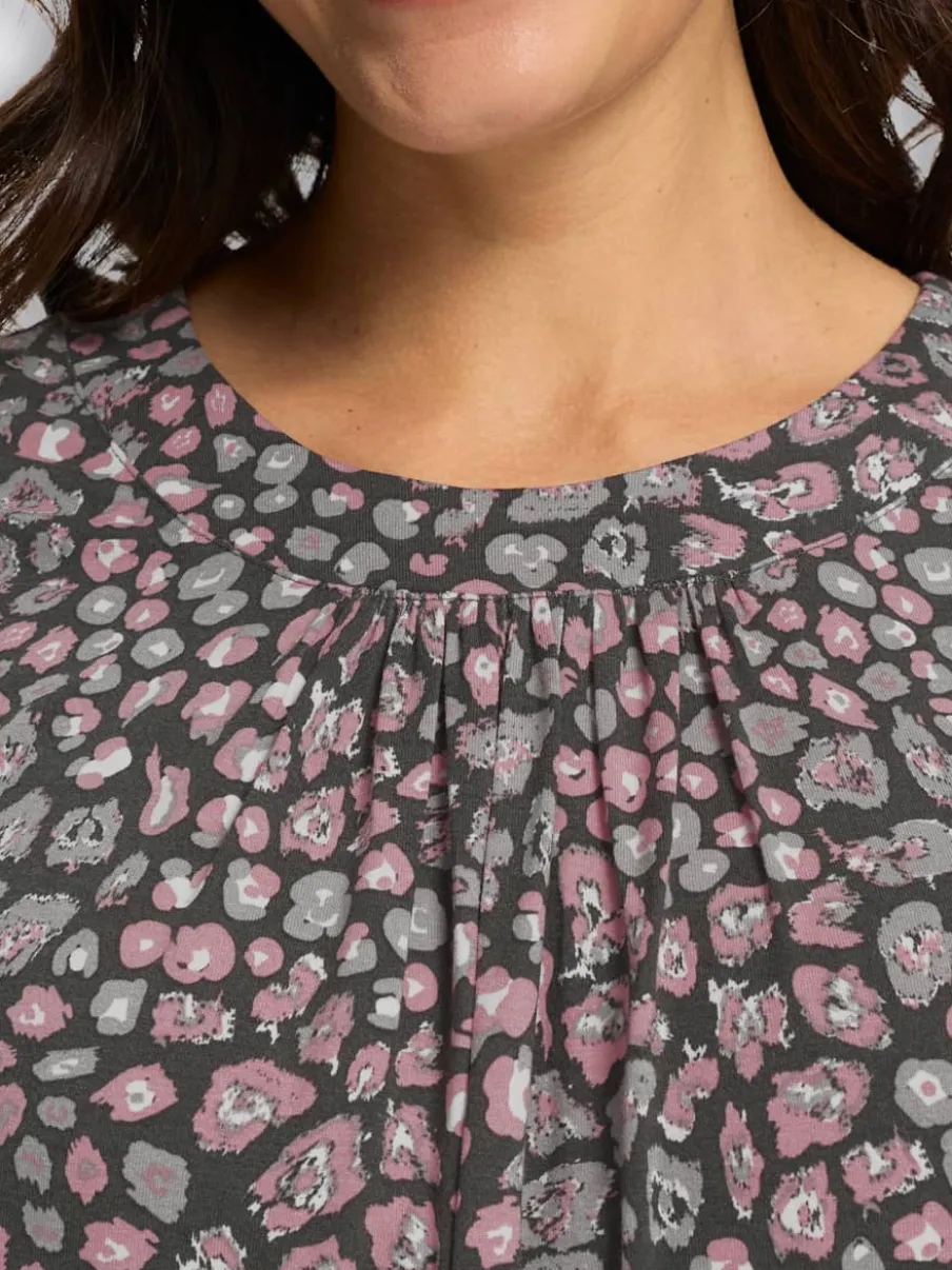Tunique fluide à pois en viscose ECOVERO avec manches longues