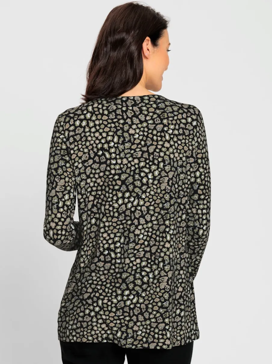 Tunique fluide à pois en viscose ECOVERO avec manches longues