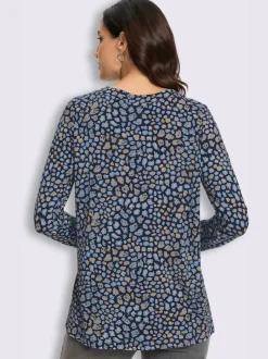 Tunique fluide à pois en viscose ECOVERO avec manches longues