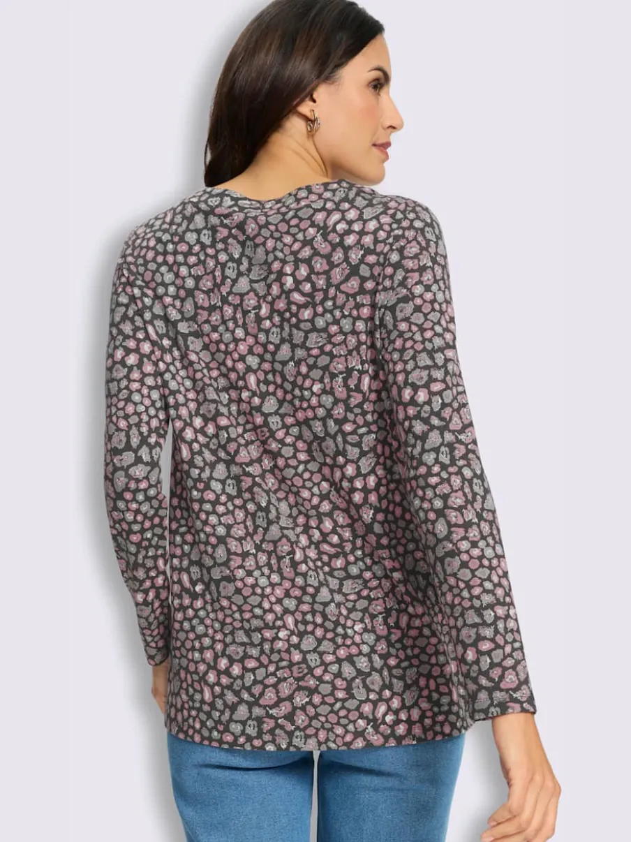 Tunique fluide à pois en viscose ECOVERO avec manches longues