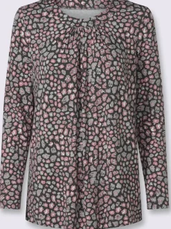 Tunique fluide à pois en viscose ECOVERO avec manches longues
