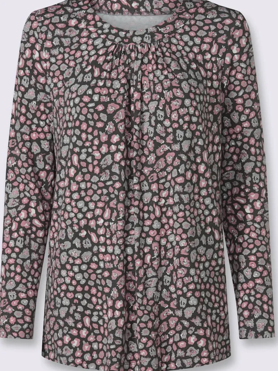 Tunique fluide à pois en viscose ECOVERO avec manches longues