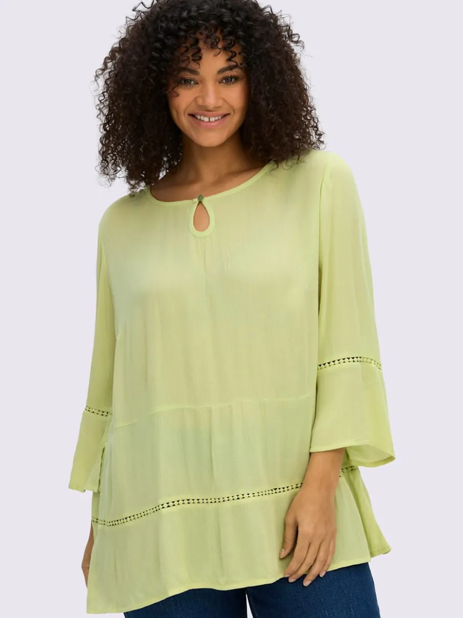 Tunique motif ajouré légèrement transparent