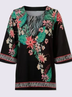 Tuniques avec encolure en V imprimé floral et fentes