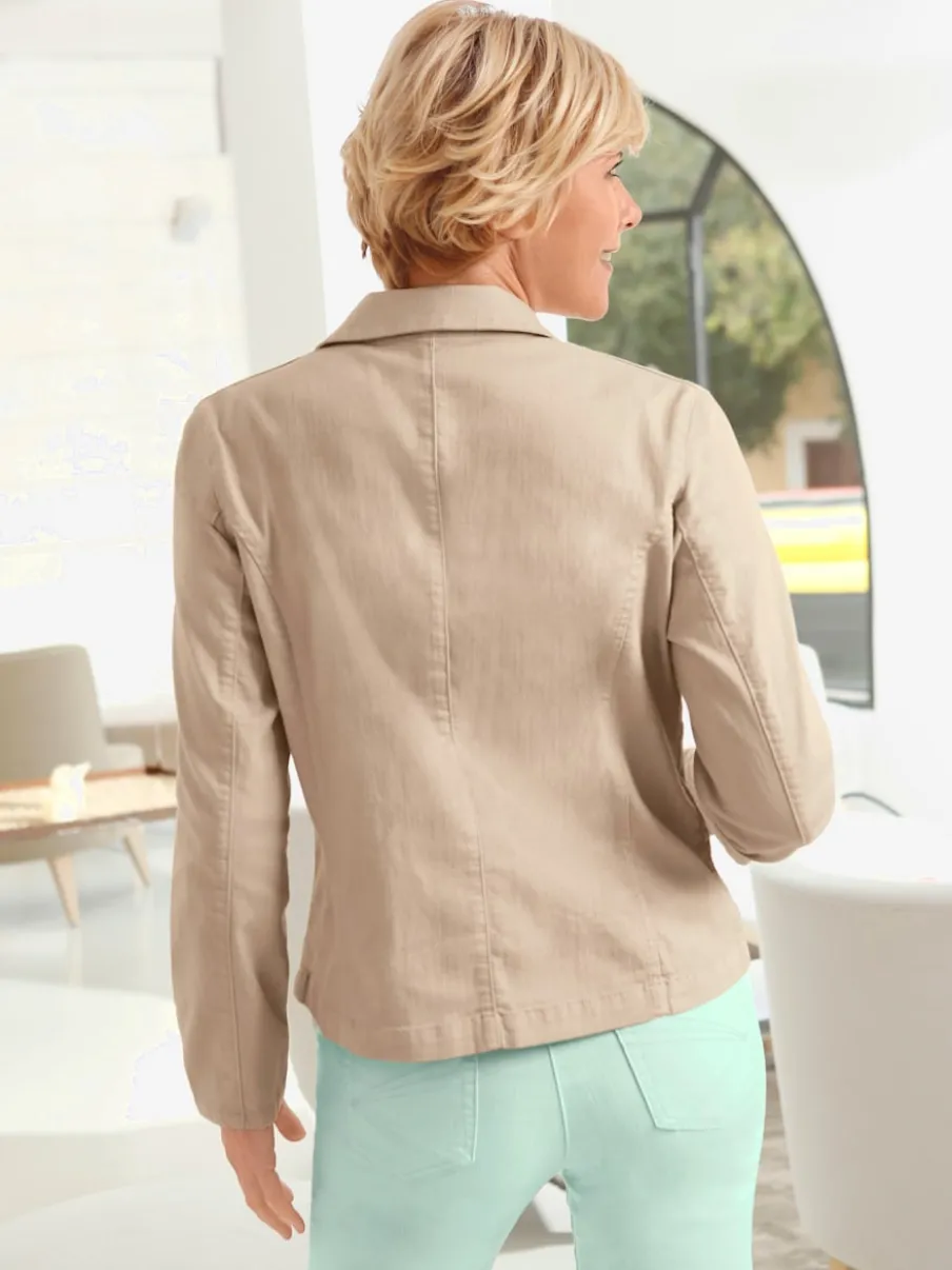 Veste blazer décontractée à col revers avec poches