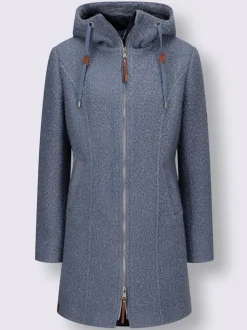 Veste bouclée à capuche avec poches pratiques intégrées