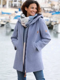 Veste bouclée à capuche avec poches pratiques intégrées