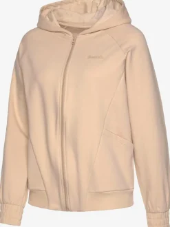 Veste à capuche avec coutures décoratives et poches en qualité sweat douce