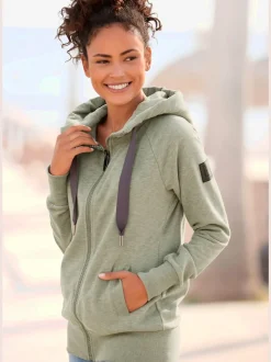 Veste à capuche avec manches longues et logo brodé