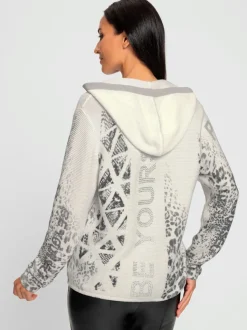 Veste à capuche en tricot avec imprimé intégral