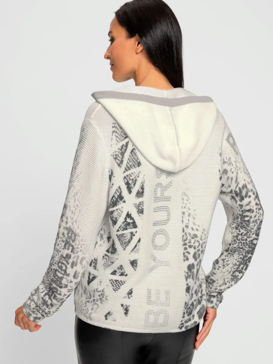 Veste à capuche en tricot avec imprimé intégral
