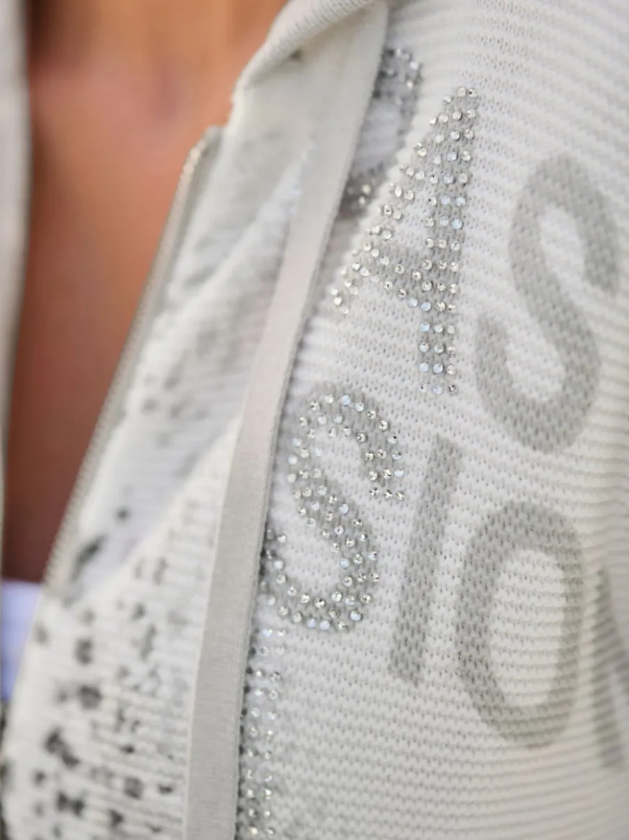 Veste à capuche en tricot avec imprimé intégral
