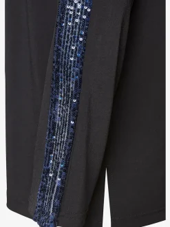 Veste chemisier avec bandes de paillettes et petites fentes latérales