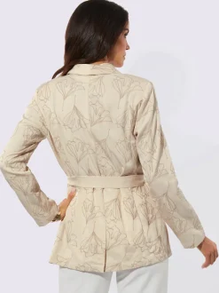 Veste chemisier à col châle en lyocell avec ceinture et broderie
