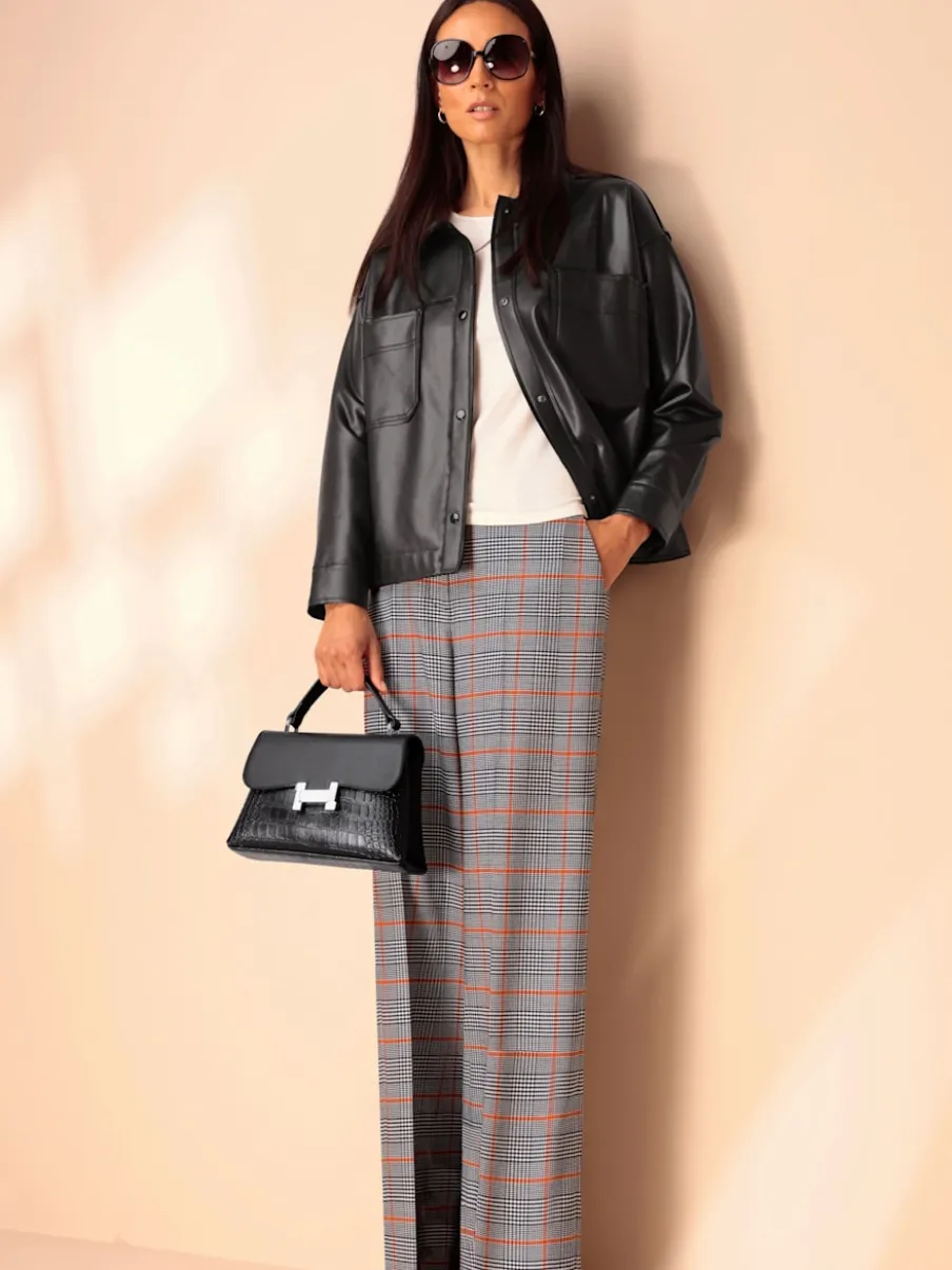 Veste chemisier en synthétique avec col chemise et poches