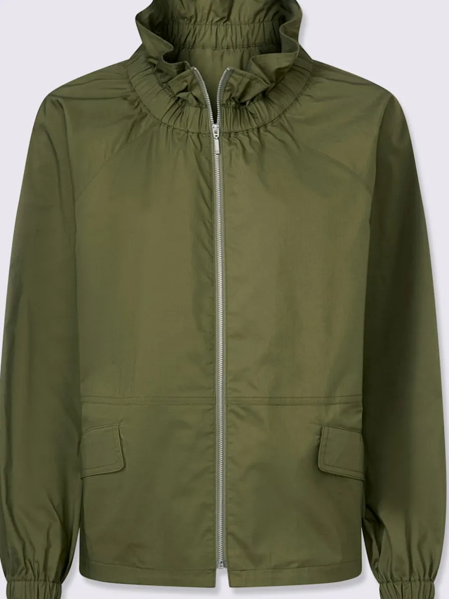 Veste chemisier léger à col montant et manches raglan