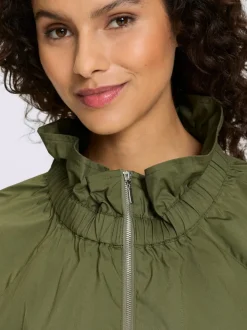 Veste chemisier léger à col montant et manches raglan