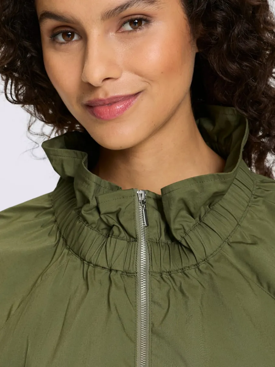 Veste chemisier léger à col montant et manches raglan