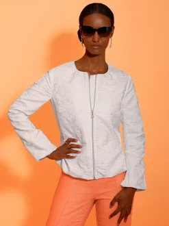 Veste chemisier à motif jacquard et manches longues